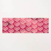 愛する自分自身2トーンピンクのハート語 ヨガマット (正面(横))