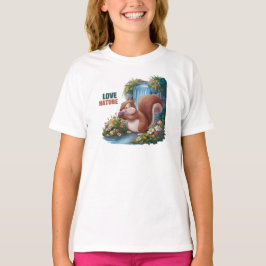 愛する自然、可愛いリス Tシャツ