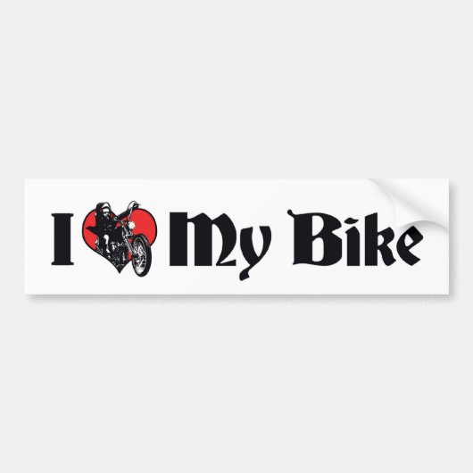 愛する自転車 - 自転車 バイク好き バンパーステッカー (正面)