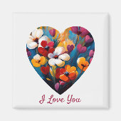 愛する花ハート磁石 マグネット (正面)