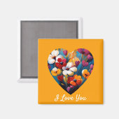 愛する花ハート磁石 マグネット (正面/裏面)