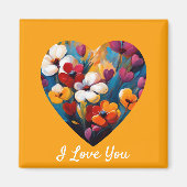 愛する花ハート磁石 マグネット (正面)