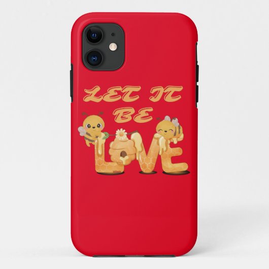 愛する蜂おもしろい好き Case-Mate iPhoneケース (裏面)