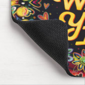 愛する言葉を引用するフローラルのインスピレーション マウスパッド (コーナー)