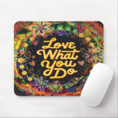 愛する言葉を引用するフローラルのインスピレーション マウスパッド (マウス)