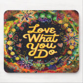 愛する言葉を引用するフローラルのインスピレーション マウスパッド (正面)