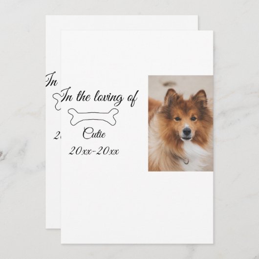 愛する記念碑の葬儀を追加ペット名photo シーズンカード (正面/裏面)
