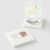 愛する記念碑の葬儀を追加ペット名photo ストーンコースター (横)