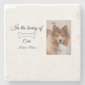 愛する記念碑の葬儀を追加ペット名photo ストーンコースター (正面)