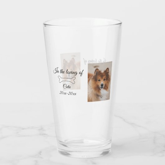 愛する記念碑の葬儀を追加ペット名photo タンブラーグラス (裏面)