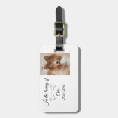 愛する記念碑の葬儀を追加ペット名photo ラゲッジタグ (正面縦)