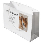 愛する記念碑の葬儀を追加ペット名photo ラージペーパーバッグ (裏面アングル)