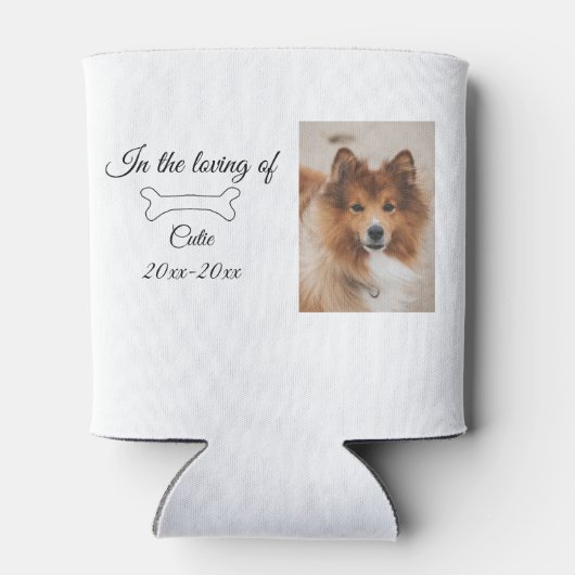 愛する記念碑の葬儀を追加ペット名photo 缶クーラー (裏面)