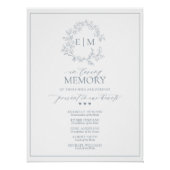 愛する記憶でほこりっぽい青い葉のクレストモノグラム ポスター (正面)