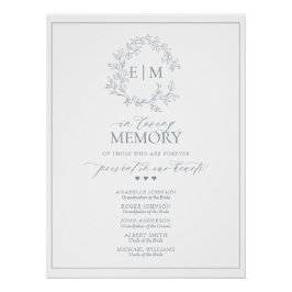 愛する記憶でほこりっぽい青い葉のクレストモノグラム ポスター