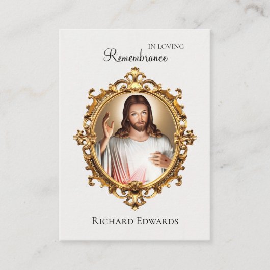 愛する記憶でカトリック葬儀祈りの言葉カード プレイスカード (正面)