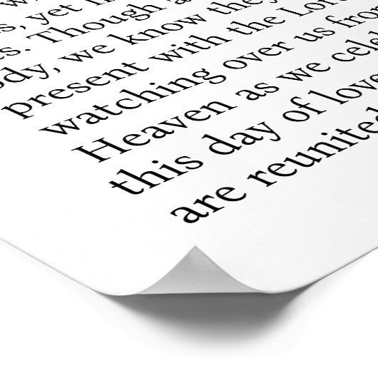 愛する記憶でキリスト教の引用文結婚の卓上 ポスター (角)