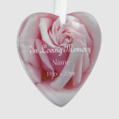 愛する記憶でピンクのバラのハートの形 オーナメント (正面)