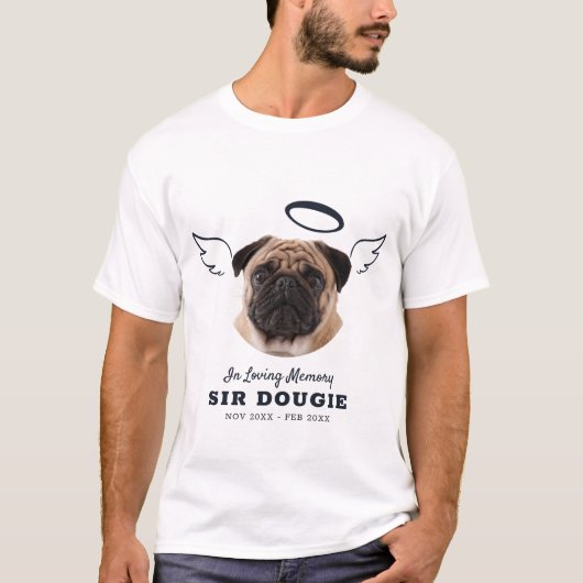 愛する記憶でペットの天使の翼の写真記念 Tシャツ (正面)