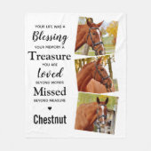 愛する記憶でペット記念カスタム3写真 フリースブランケット (正面)