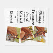 愛する記憶でペット記念カスタム3写真 フリースブランケット (正面(横))