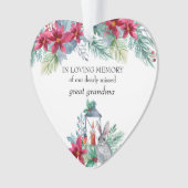 愛する記憶でポインセチア提灯のハートの形 オーナメント (正面)