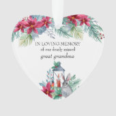 愛する記憶でポインセチア提灯のハートの形 オーナメント (正面)