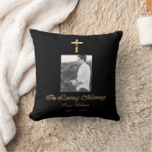 愛する記憶で宗教的なゴールデンクロス写真を追加 クッション (ブランケット)