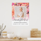 愛する記憶で明るい花のパターンの写真 ポスター (キッチン)