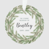 愛する記憶で松のリース写真ペット記念碑 オーナメント (正面)