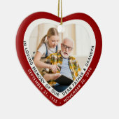 愛する記憶で父おじいちゃん記念赤いハート セラミックオーナメント (右)