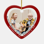 愛する記憶で父おじいちゃん記念赤いハート セラミックオーナメント (裏面)