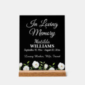 愛する記憶で白いフローラメモリアル アクリルサイン (正面)