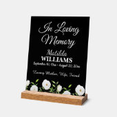 愛する記憶で白いフローラメモリアル アクリルサイン (傾斜)