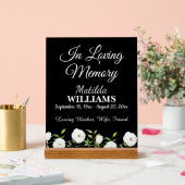 愛する記憶で白いフローラメモリアル アクリルサイン (ウェディング)