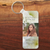 愛する記憶で白い花フォトキーチェーン キーホルダー (正面)