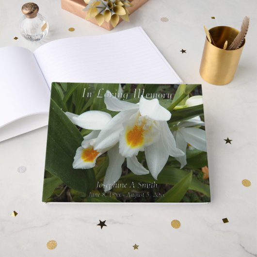 愛する記憶で白い蘭の記念碑 ゲストブック (正面見開き)