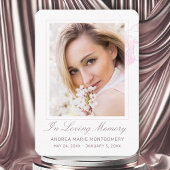 愛する記憶で赤面ピンクフローラ写真葬儀 名刺