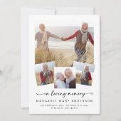 愛する記憶で4つの写真葬儀悔やみや弔慰 サンキューカード (正面)