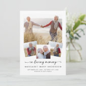 愛する記憶で4つの写真葬儀悔やみや弔慰 サンキューカード (スタンド正面)