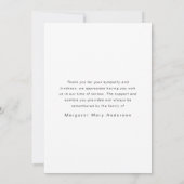 愛する記憶で4つの写真葬儀悔やみや弔慰 サンキューカード (裏面)