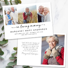 愛する記憶で4つの写真葬儀悔やみや弔慰 サンキューカード