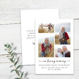 愛する記憶で4つの写真葬儀悔やみや弔慰 サンキューカード