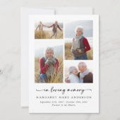 愛する記憶で4つの写真葬儀悔やみや弔慰 サンキューカード (正面)