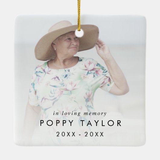 愛する記憶におばあちゃんの写真追悼碑 セラミックオーナメント (裏面)