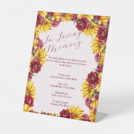 愛する記憶にマゼンダ結婚ーとゴールデンイエロー 台座サイン