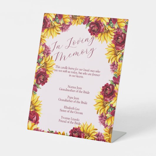 愛する記憶にマゼンダ結婚ーとゴールデンイエロー 台座サイン (正面)