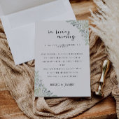 愛する記憶に捧ぐ エメラルドグリーンの結婚式 看板 招待状