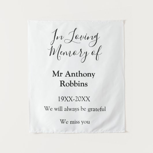 愛する記憶に捧ぐ 名 告別式 記憶の記念品 タペストリー (正面)