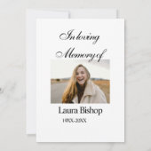 愛する記憶に捧ぐ 葬儀の記念品に名前と年を入れて 招待状 (裏面)